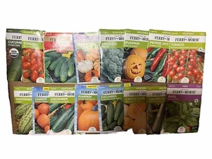 Vegetable Herb Garden Seeds NON-GMO - Ferry Morse 32 Pack Good Assorted 12/22 - Picture 1 of 7