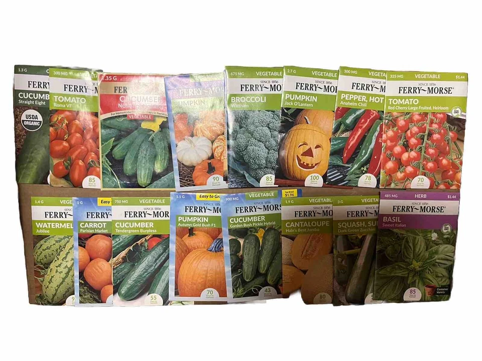 Semillas de jardín de hierbas vegetales NO TRANSGÉNICAS - Ferry Morse paquete de 30 buenas surtidas 22/12 Foto 1 de 4