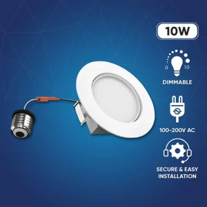 LED Recessed Downlight 4" 10W with Adjustable Eyeball Dimmable Mounting Clip - Picture 1 of 11