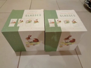 Williams Sonoma Vintage Bunny Rabbit Trinkgläser 4 Stück Set Box Set 2 Boxen - Bild 1 von 3