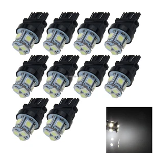 10x Blanco Coche 3157 Luz de Freno Respaldo Blub 8 5050 SMD LED 3155 WU2.5x16q F001 - Imagen 1 de 5
