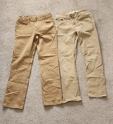 Lot Of Girl's Size 14 Khaki Chino Pants Straight Leg Levi's  & Cat & Jack. EUC - Image 1 of 4