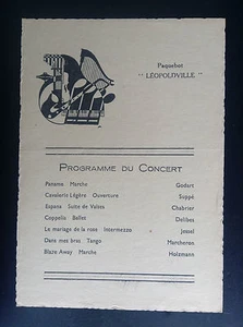 Ancien Programme Concert paquebot Léopoldville TBE Navigation maritime - Picture 1 of 1