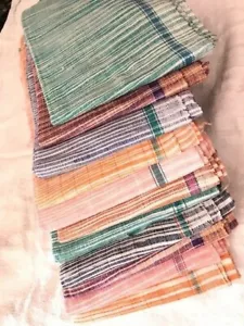 5 Pcs Khadi Bath Towel Khadi Handspun Hand Woven Hand pattern Wrap Scraf - Picture 1 of 6