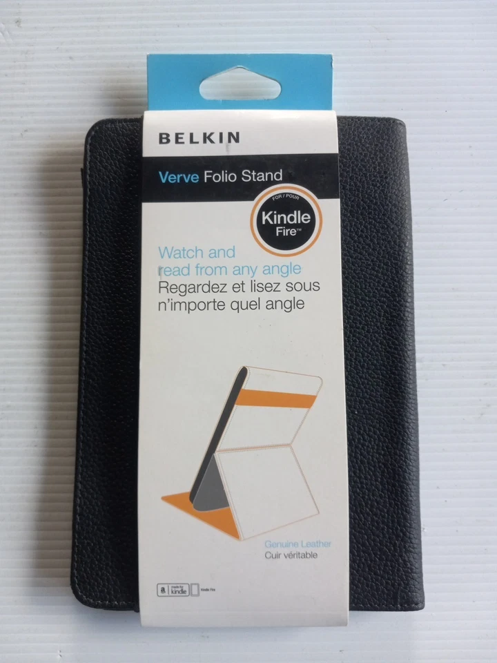 Kindle Fire - Belkin Verve Folio Soporte Multi Posición Estuche de Cuero Negro Foto 1 de 4