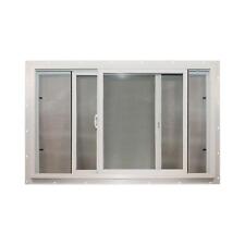 Duo-Corp Agriclass Double Slide Utility White Glass/Vinyl Window 23-1/2 W x 23-1
