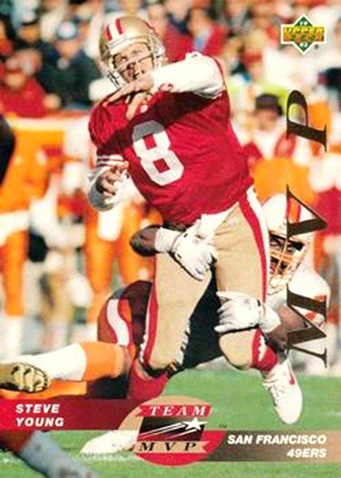 1993 Upper Deck TEAM MVPs #TM15 Steve Young BAD CORNER San Francisco 49ers HOF - Image 1 of 1