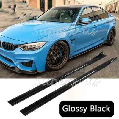 For BMW F80 F30 F31 M3 Glossy Extension Side Skirt Lip Splitter Spoiler Rocker - Image 1 of 4