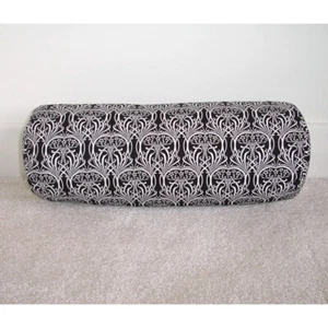 Black and White Bolster Cushion Cover Cylinder Art Nouveau 18"x8" Liberty Ianthe - Picture 1 of 8