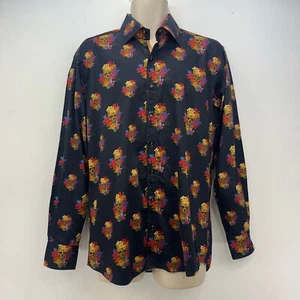 Claudio Lugli Shirt Skull Print Black Designer Cotton Men’s UK Size Large 41-42 - Picture 1 of 14