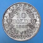 PIO IX 10 SOLDI 1868 A.XXII ROMA SILVER COIN ARGENTO FDC MONETE DA COLLEZIONE