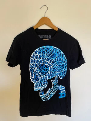 PRICE DROP!! ~ Men's Steadfast Brand Black Blue Skull T-Shirt - Size Small (S) - Image 1 of 4