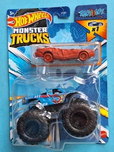 Race Ace + 1 extra car ! 🔥 1:64 Monster Trucks Hot Wheels truck 68 Mattel - Picture 1 of 2
