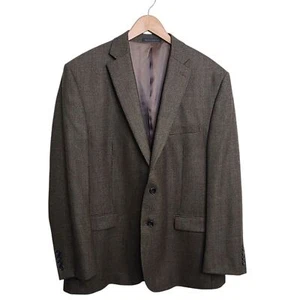 Lauren Ralph Lauren Mens SZ 44R 100% Wool Tweed Brown 2 Button Blazer Business - Picture 1 of 9