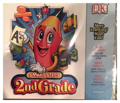 DK Smart Steps 2nd Grade Pc New Win10 8 7 XP 300 Activities Math Reading Science - Image 1 of 2