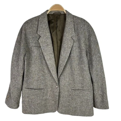 Mondi Wool Tweed Blazer Jacket Size 40 US L Neutral Double Breasted - Image 1 of 4