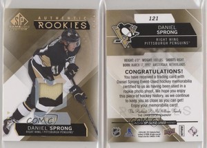 2015-16 SP Game-Used Spectrum Gold Prime Jersey /99 Daniel Sprong #121 Rookie RC