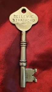 Bellevue Stratford Hotel Philadelphia PA Original Gästezimmer Skelett Schlüssel   - Bild 1 von 2