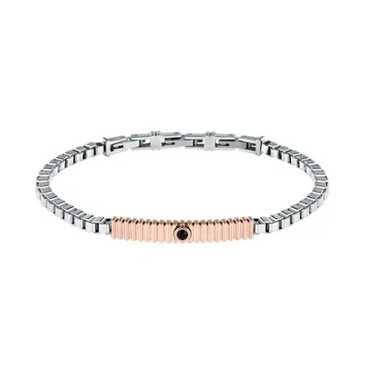Pulsera Morellato Motown Hombre Acero/Oro Rosa/Piedra Negra Foto 1 de 4