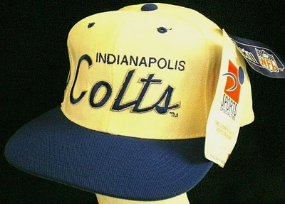 INDIANAPOLIS COLTS Vtg NFL Sports Specialties Snapback SCRIPT HAT New w/Tag READ - Image 1 of 4