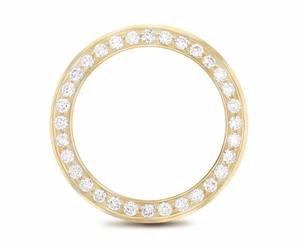 JUEGO DE CUENTAS 2CT BISEL DIAMANTE NATURAL 14KY PARA ROLEX 31MM OBRA MAESTRA, PEARLMASTER - Imagen 1 de 6