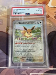 Pokemon Karte Eevee Reverse Holo 74 Prismatic Evolution #74 Graded PSA 10 GEM MINT - Bild 1 von 2