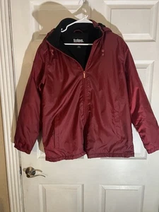 Totes Rain Jacket Women' MediumRed Full Zip Hooded Warm Fleece Lined Classic - Picture 1 of 5