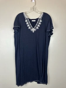 Max Studio Kleid Damen 1x bestickt Boho Kurzarm Bauer fließend Viskose - Bild 1 von 8