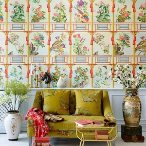 Anthropologie Mind The Gap Chinoiserie Botanical Floral Flowering Wallpaper NWT - Picture 1 of 6