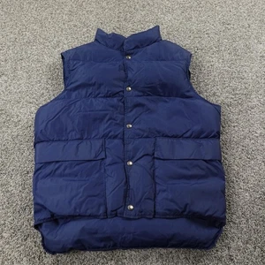 VTG Woolrich Vest Mens Large Blue Goose Down Insulated Quilted Puffer Jacket USA - Picture 1 of 12
