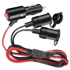1 to 2 Car Cigarette Lighter Splitter Adapter with On Off Switch, 12V 24V Plu... - Picture 1 of 7
