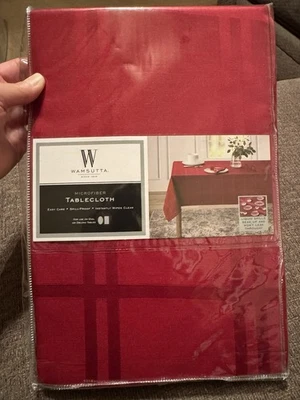 NEW! Wamsutta Microfiber Tablecloth Ruby Red 60”x102” Oblong Christmas Holiday - Image 1 of 4