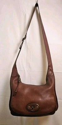 Australia UGG Cognac Brown Leather (XL) Crossbody Purse, Brass Hardware  - Image 1 of 4