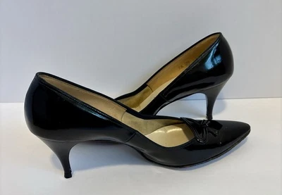 Zapatos de mujer vintage años 60 charol negro punta puntiaguda tacones pinup 7 Foto 1 de 4