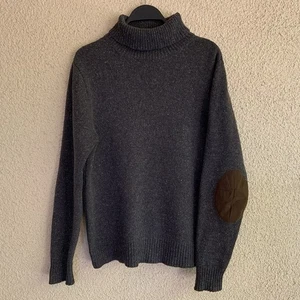 J.CREW Wool Men’s S Elbow Patches Turtleneck Tweed Knit Sweater Academia Heritag - Picture 1 of 16
