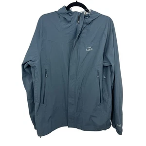 LL Bean Mens Cresta Stretch Rain Jacket Medium Storm Blue Waterproof Outdoors - Picture 1 of 10