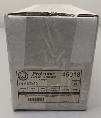 10 PACK HALCO PROLUME COMPACT T2 LAMPS PL5SE/ 50 E26 BASE - Image 1 of 2