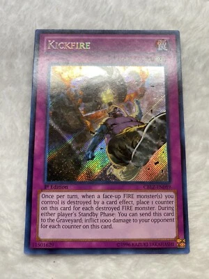 Kickfire CBLZ-EN089 Secret Rare 1st Edition MP Yugioh - Image 1 of 4