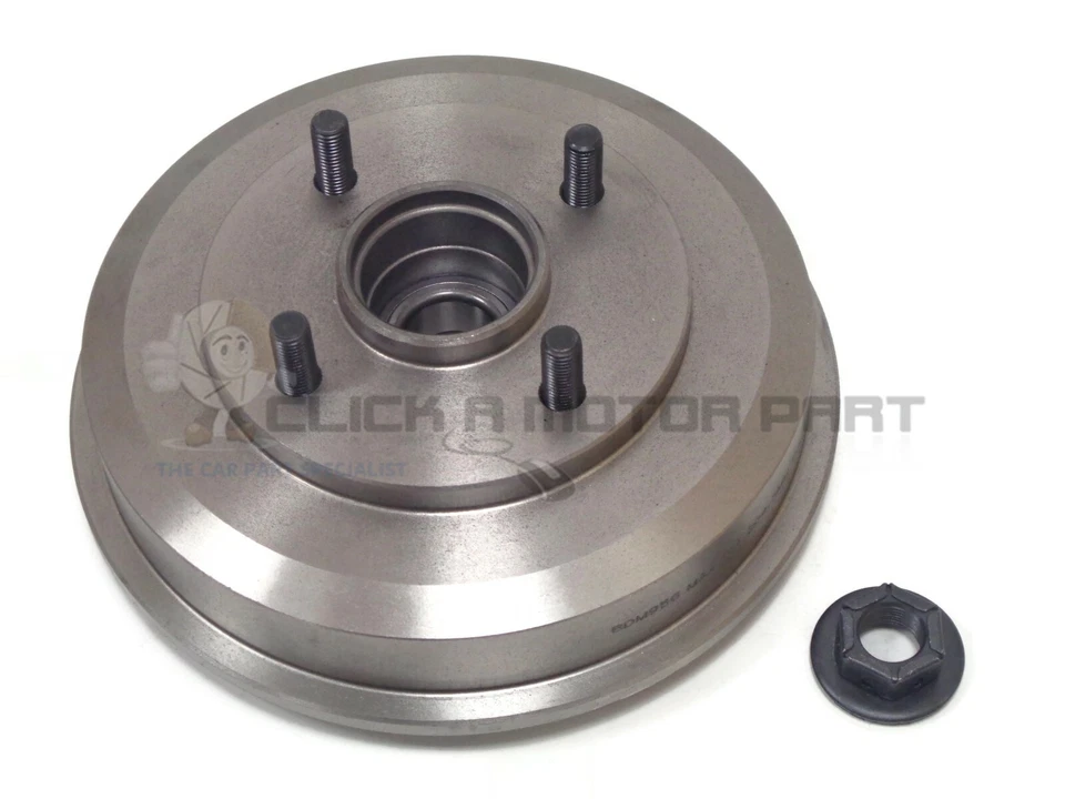 FORD FIESTA MK6 2002-2008 REAR 1 BRAKE DRUM + FITTED WHEEL BEARING & HUB NUT - Image 1 of 1