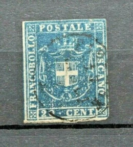 TOSCANA 1860 A.S.I. ANTICHI STATI 20 CENT. AZZURRO TIMBRATO USED (C.MO) - Foto 1 di 2