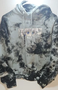 Hypland Hunter X Hunter Killua Hoodie Mens S Gray Blue Tie Dye Sweatshirt Anime - Picture 1 of 9