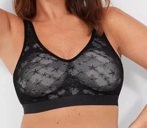 NUEVO SUJETADOR LANE BRYANT CACIQUE algodón sin forro sin aros con encaje negro talla 52C - Imagen 1 de 11