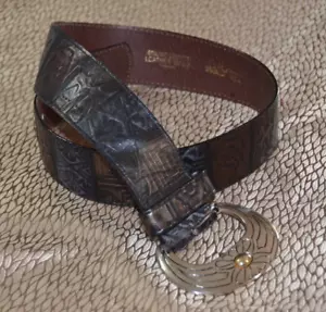 EA Emporio Armani Grande Fashion Designer Cintura Fibbia Cintura Pelle Made in Italy - Foto 1 di 4