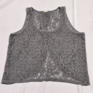 Casual Sexy Lace Flowy Sheer Open Back Coquette Womens Tank Size L - Picture 1 of 4