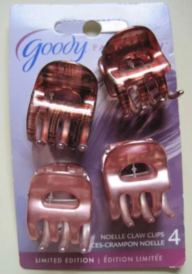 4 pinzas para el cabello Goody Brillantes Noelle pequeñas de plástico para mandíbula centro abierto rubio Foto 1 de 4