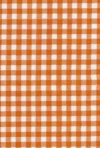 Oilcloth Fabric Gingham Checked Orange Sold in Yards or Bolts - Picture 1 of 2