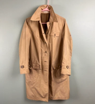 Gabardina Chaqueta Abrigo Largo Vintage Misty Harbor Caqui Talla 8 Mancha Regular Foto 1 de 4