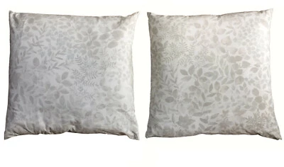 MARIMEKKO Cotton Pillow Covers Grey Leaf Print Ishimoto 22” Square SET of 2 - Image 1 of 4