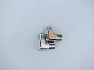 Kit de codo Lowrider Hydraulics 3/8" macho a #6 Jic, cromado, paquete de 2 - Imagen 1 de 2