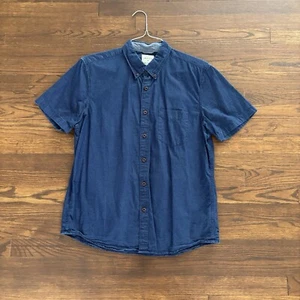Indigo Men’s Large Button Up Casual Dress Shirt Navy Blue - Picture 1 of 3